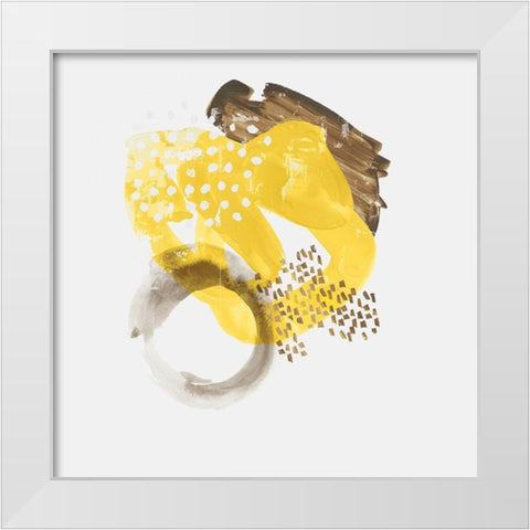 Painted Yellow II White Modern Wood Framed Art Print by PI Studio