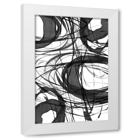 Swirling I White Modern Wood Framed Art Print by PI Studio