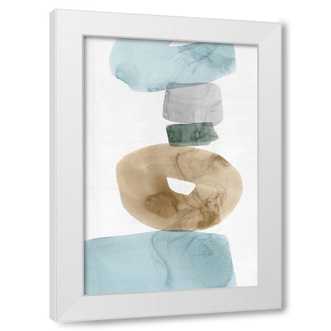 Tilted I White Modern Wood Framed Art Print by PI Studio