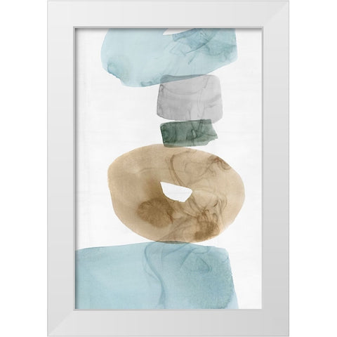 Tilted I White Modern Wood Framed Art Print by PI Studio