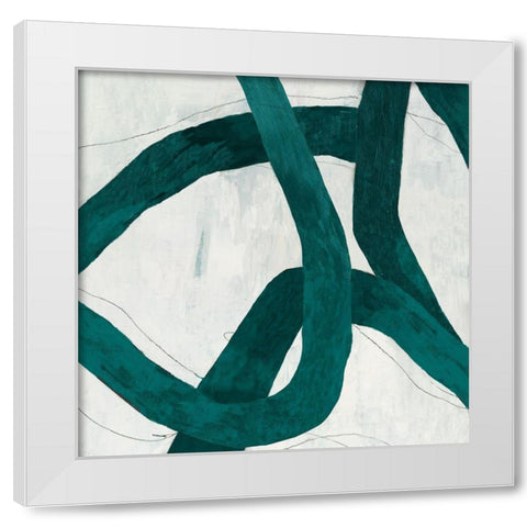Green Bow I White Modern Wood Framed Art Print by PI Studio