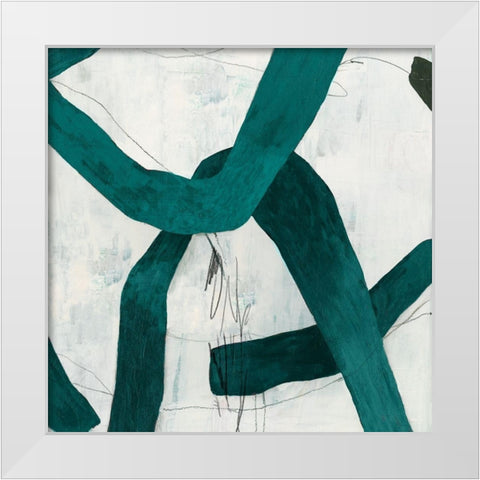 Green Bow II White Modern Wood Framed Art Print by PI Studio