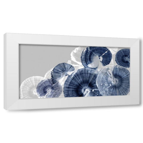 Indigo Orbit White Modern Wood Framed Art Print by PI Studio