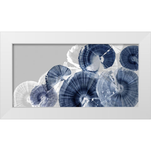 Indigo Orbit White Modern Wood Framed Art Print by PI Studio