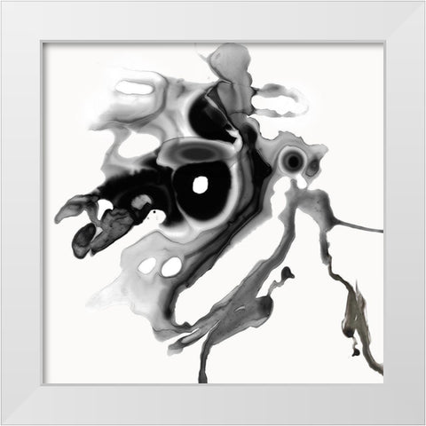 Rorschach I White Modern Wood Framed Art Print by PI Studio