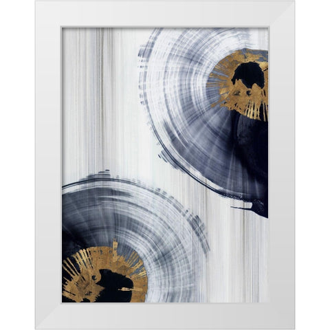 Circling  White Modern Wood Framed Art Print by PI Studio