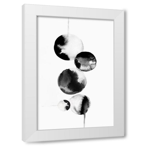 Dripping Bubbles I  White Modern Wood Framed Art Print by PI Studio