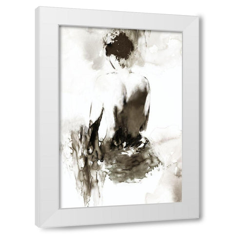 Ink Lady  White Modern Wood Framed Art Print by PI Studio