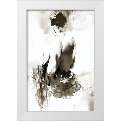 Ink Lady  White Modern Wood Framed Art Print by PI Studio