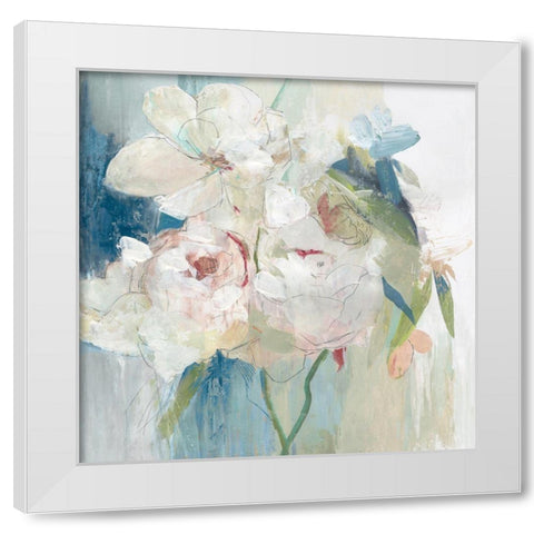 Blissful Peony I  White Modern Wood Framed Art Print by PI Studio