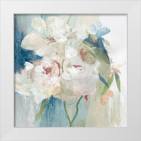 Blissful Peony I  White Modern Wood Framed Art Print by PI Studio