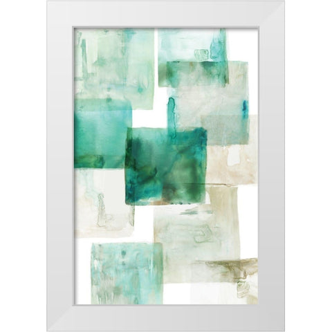 Aperture I Green Version White Modern Wood Framed Art Print by PI Studio