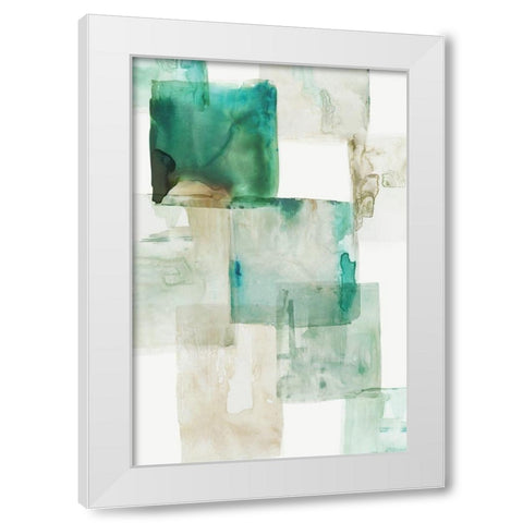 Aperture II Green Version White Modern Wood Framed Art Print by PI Studio