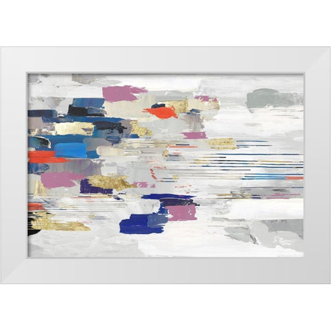 Kinetic Colors I White Modern Wood Framed Art Print by PI Studio