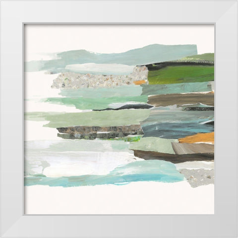 Course II White Modern Wood Framed Art Print by PI Studio