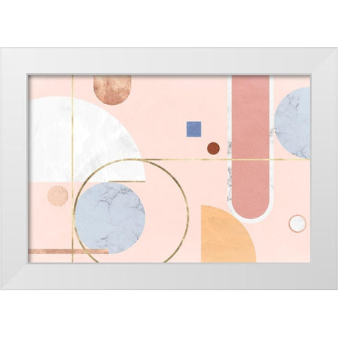 Delicate Structure White Modern Wood Framed Art Print by PI Studio