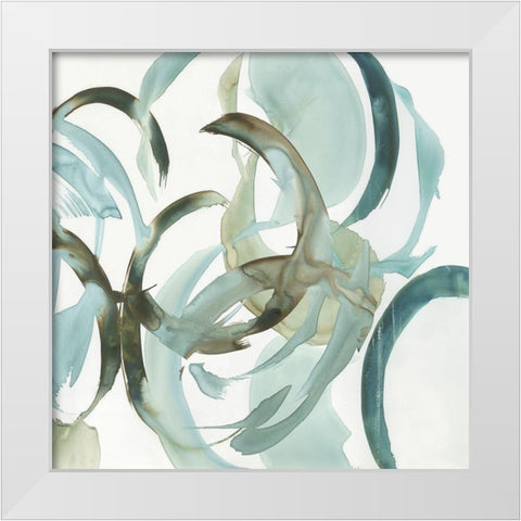 Hypnotic Curves I White Modern Wood Framed Art Print by PI Studio