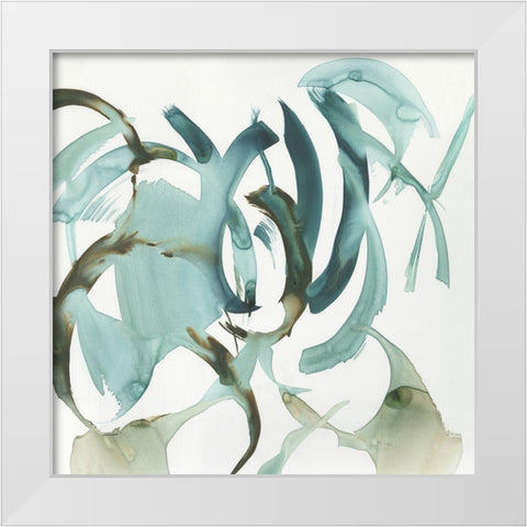 Hypnotic Curves II White Modern Wood Framed Art Print by PI Studio