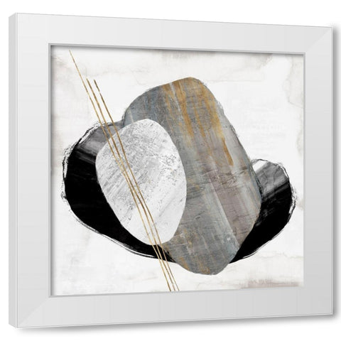 Through Dimensions I White Modern Wood Framed Art Print by PI Studio