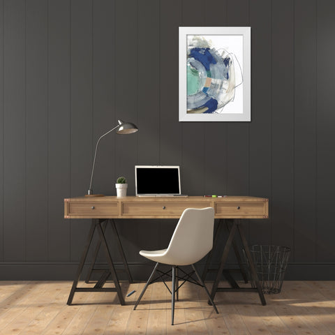 Deluge I White Modern Wood Framed Art Print by PI Studio