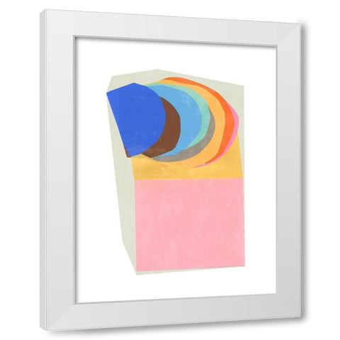 Sliced White Modern Wood Framed Art Print by PI Studio