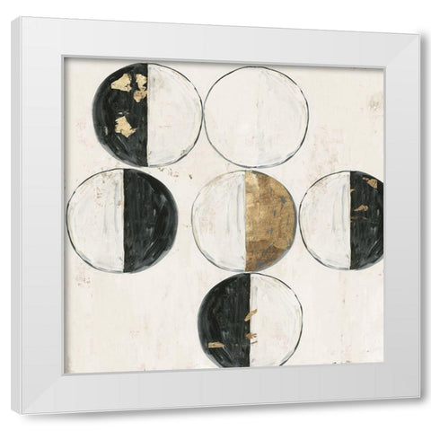 Golden Circumference  White Modern Wood Framed Art Print by Isabelle Z