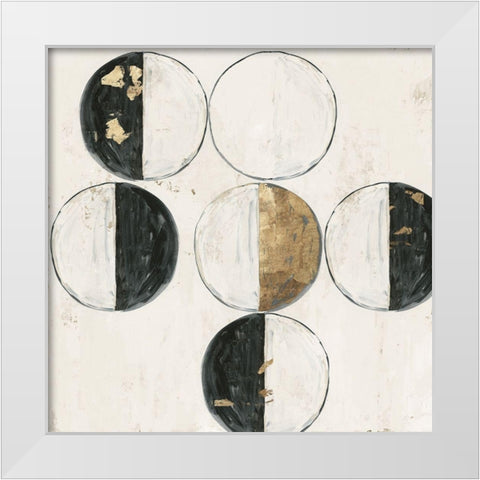 Golden Circumference  White Modern Wood Framed Art Print by Isabelle Z
