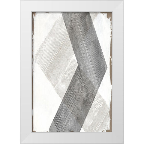 Twine ChevronÂ  White Modern Wood Framed Art Print by PI Studio