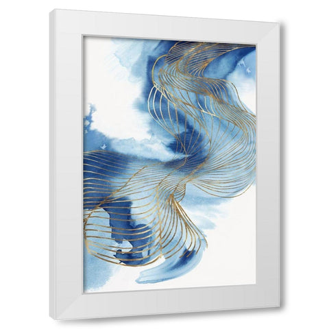 Celestial Blue I  White Modern Wood Framed Art Print by PI Studio