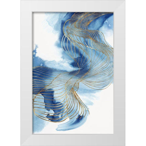 Celestial Blue I  White Modern Wood Framed Art Print by PI Studio