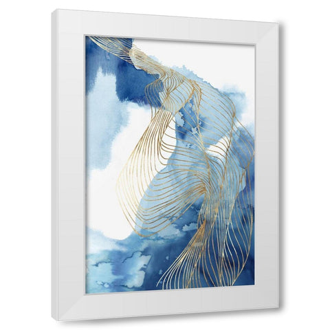 Celestial Blue II   White Modern Wood Framed Art Print by PI Studio