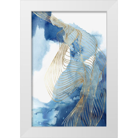 Celestial Blue II   White Modern Wood Framed Art Print by PI Studio