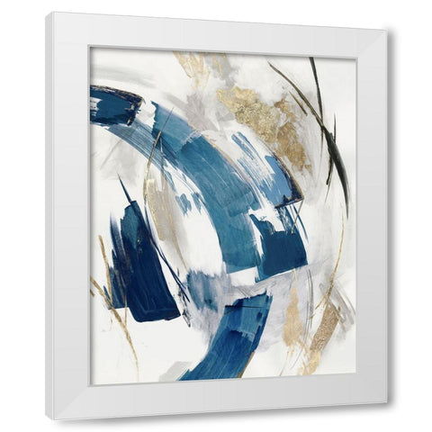 Indigo Crescent II Â  White Modern Wood Framed Art Print by PI Studio