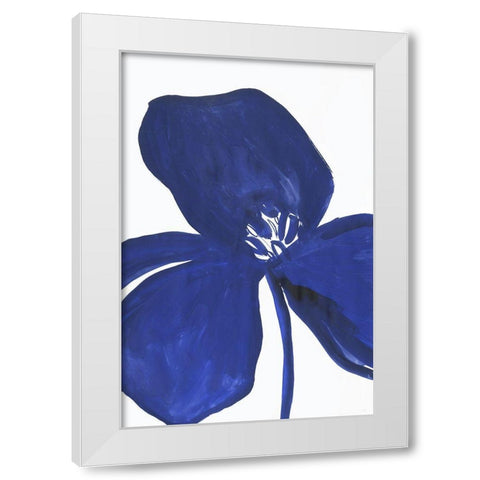 Indigo Petal II  White Modern Wood Framed Art Print by PI Studio