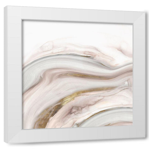 Marble Water White Modern Wood Framed Art Print by PI Studio