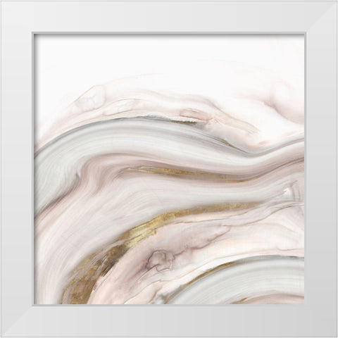 Marble Water White Modern Wood Framed Art Print by PI Studio