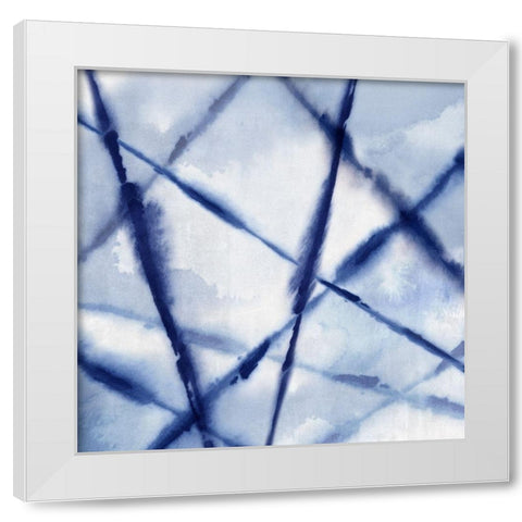 Indigo Net I White Modern Wood Framed Art Print by PI Studio