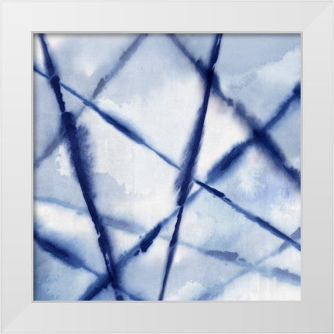 Indigo Net I White Modern Wood Framed Art Print by PI Studio