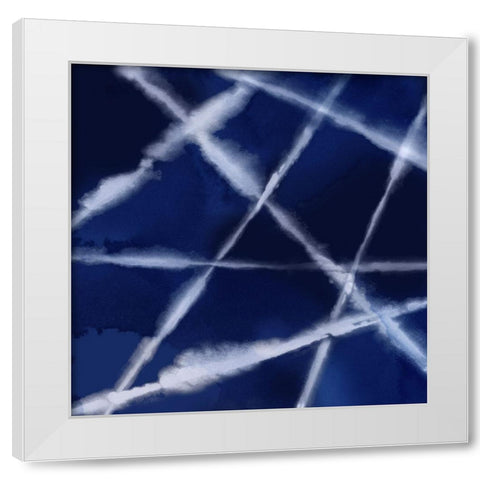 Indigo Net II White Modern Wood Framed Art Print by PI Studio