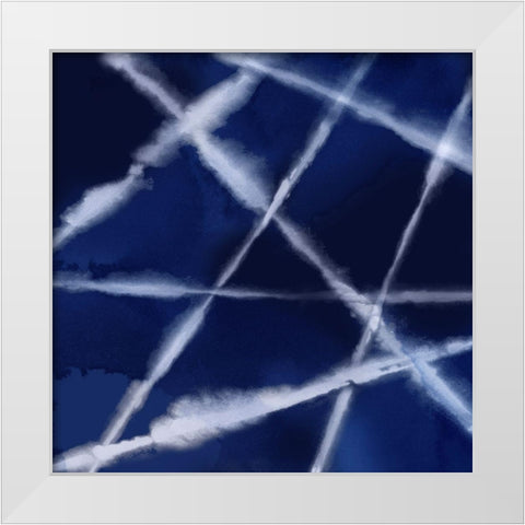 Indigo Net II White Modern Wood Framed Art Print by PI Studio