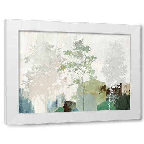 Daydream Teal II White Modern Wood Framed Art Print by PI Studio