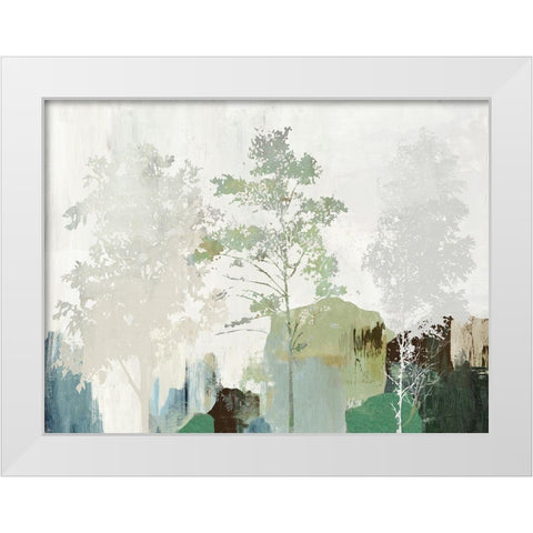 Daydream Teal II White Modern Wood Framed Art Print by PI Studio