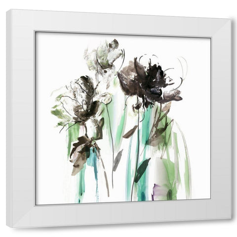 Green Spring II White Modern Wood Framed Art Print by PI Studio