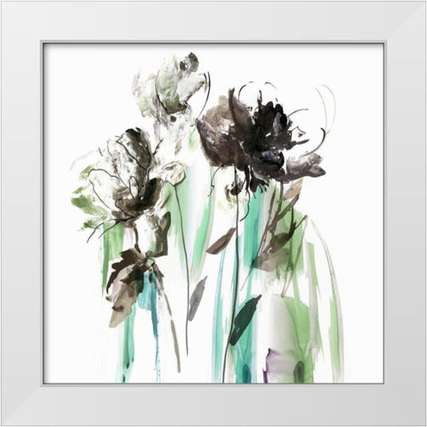 Green Spring II White Modern Wood Framed Art Print by PI Studio