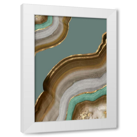 Agate Earth Tones I White Modern Wood Framed Art Print by PI Studio