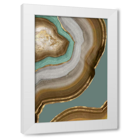 Agate Earth Tones II White Modern Wood Framed Art Print by PI Studio