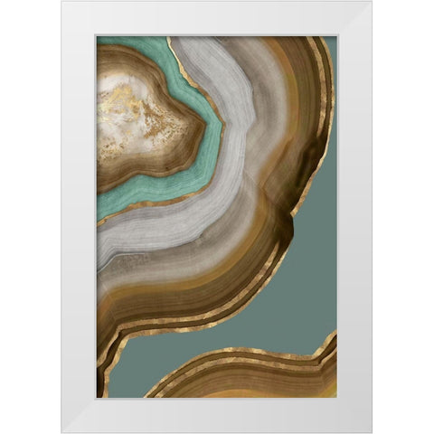 Agate Earth Tones II White Modern Wood Framed Art Print by PI Studio