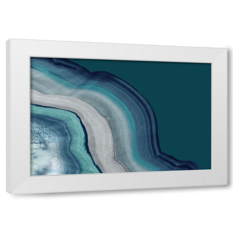 Agate Deep Blue Sea White Modern Wood Framed Art Print by PI Studio