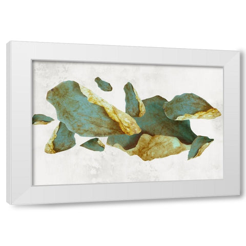 Golden Pyrite White Modern Wood Framed Art Print by PI Studio