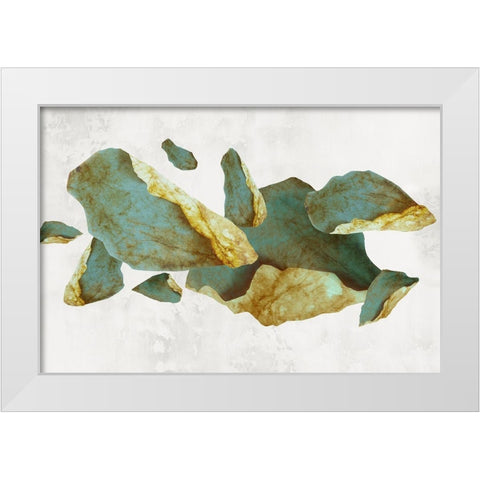 Golden Pyrite White Modern Wood Framed Art Print by PI Studio